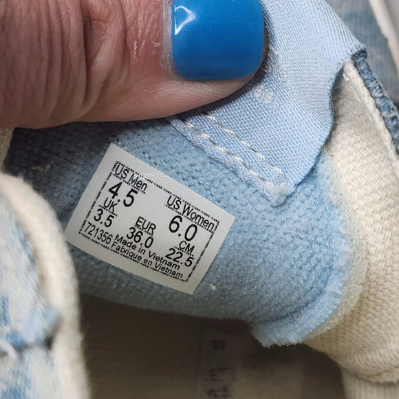 Vans Unisex Adults Denim Destroy Sk8-Hi Tampered Lace-Up Sneakers Size M4.5 W6 - Picture 8 of 9